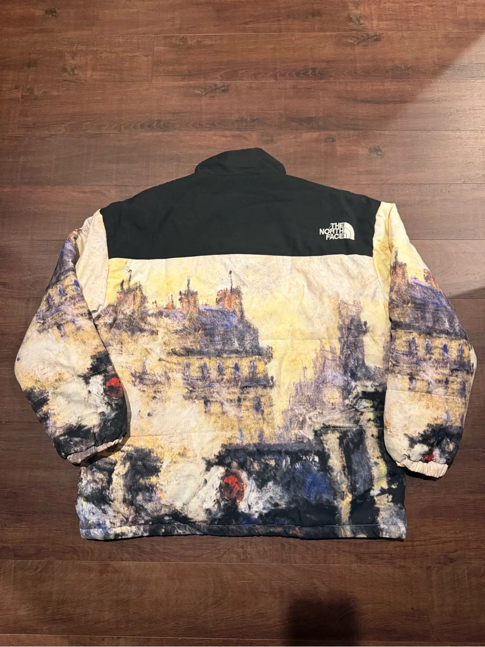 The North Face Men's Puffer Jacket - Cream Tie-Dye rare design 700 series